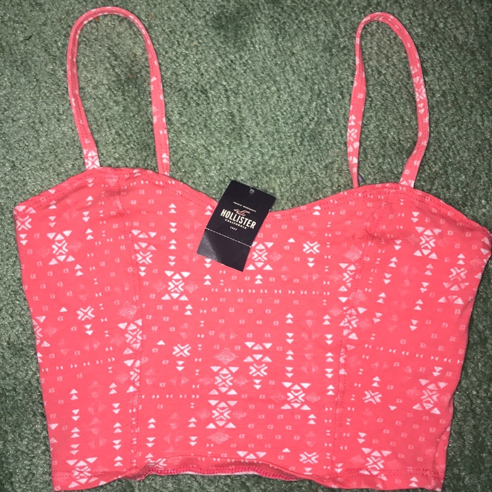 NWT Hollister Coral Crop Tank Top